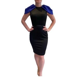 Jovani Black and Blue Cocktail Dress